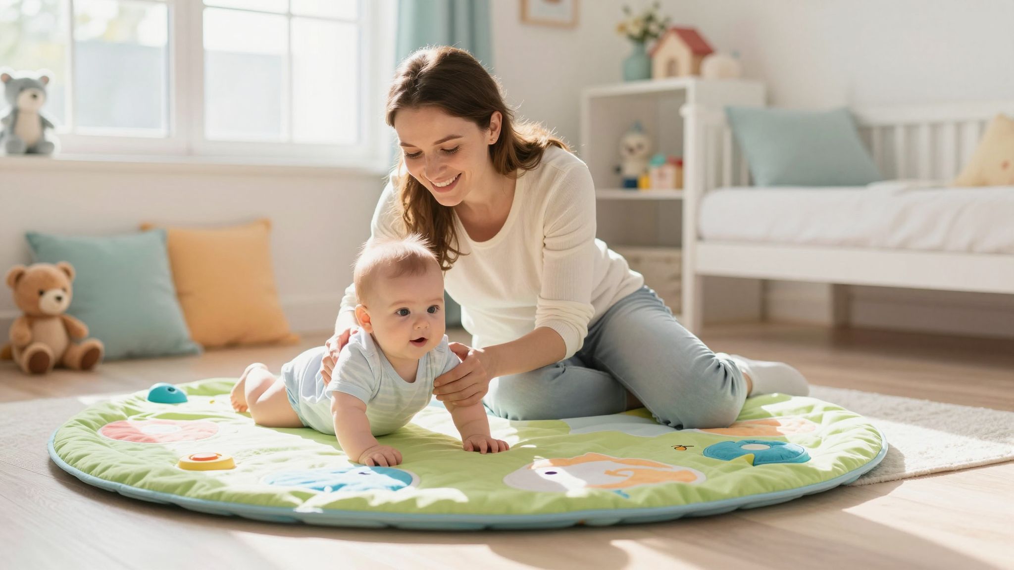A hason fekvés segíti a baba motoros fejlődését.