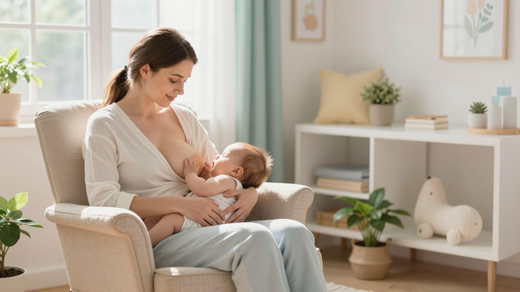 A helyes mellretétel csökkenti a szoptatási fájdalmakat.