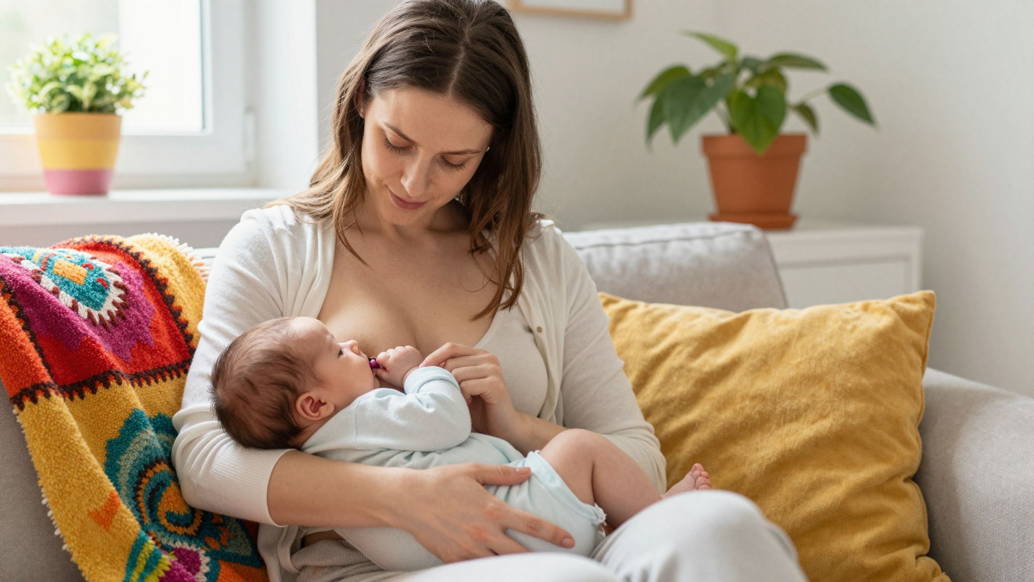 A megfelelő pozíció biztosítja a zökkenőmentes szoptatást.