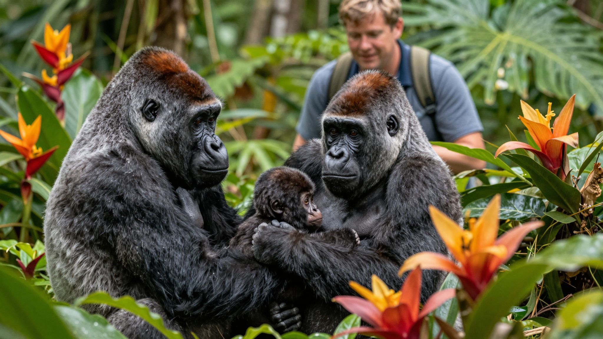 A gorillák esetében a leválás fokozatos és támogató.