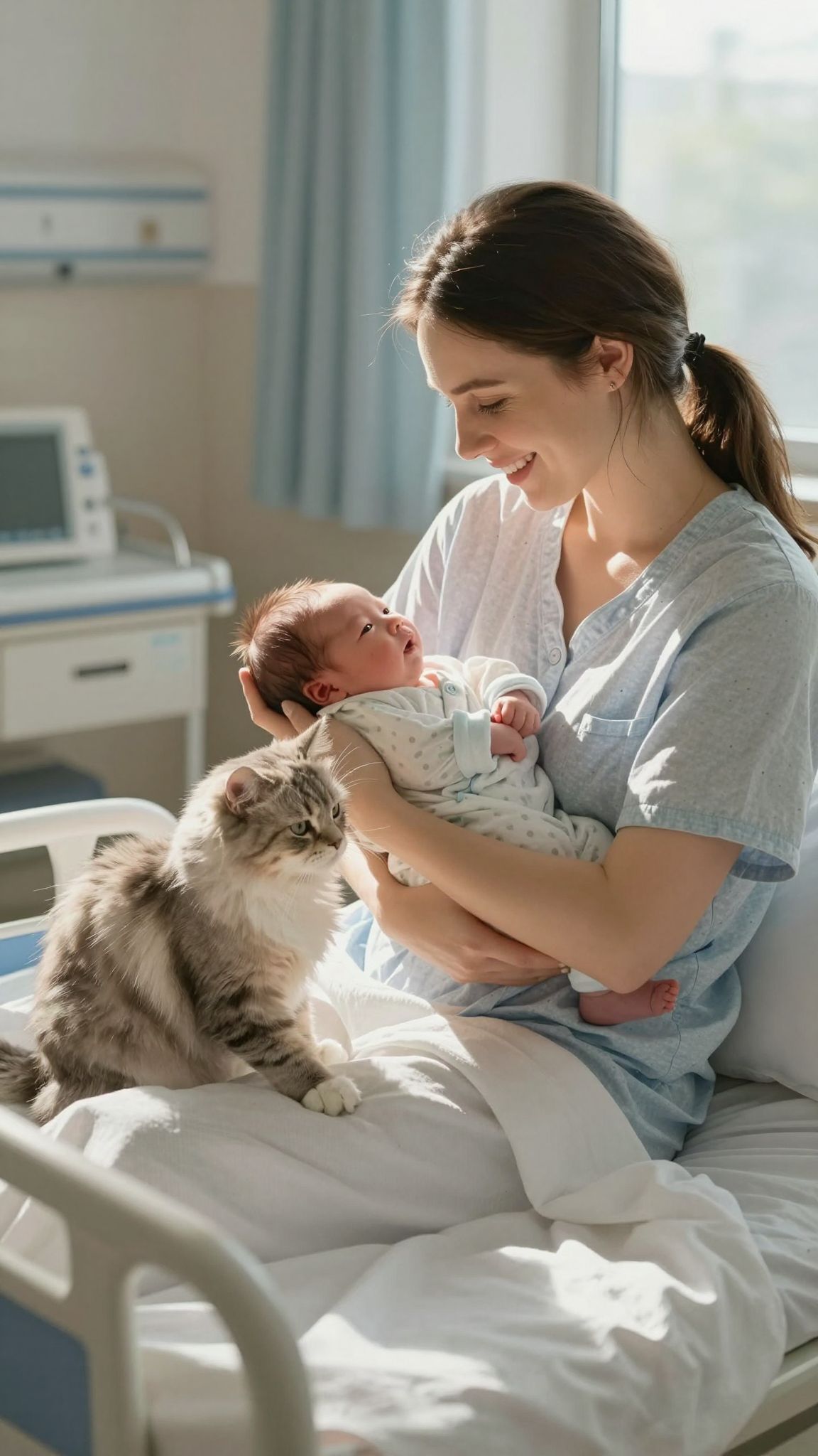 A macskák nyugtató hatása segíthet a szülés során.