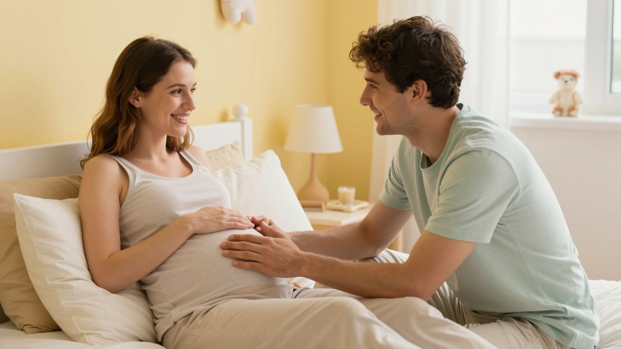 A támogató partner csökkentheti a terhesség alatti stresszt.