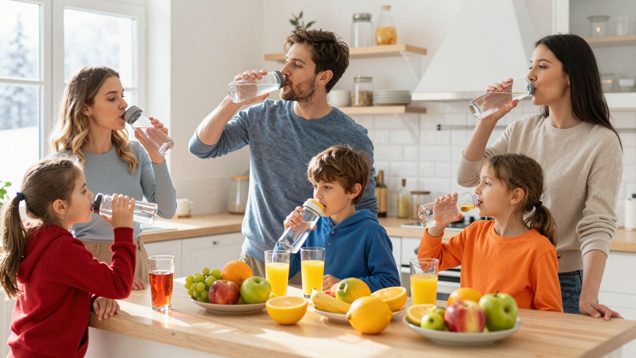 A közös hidratálás erősíti a családi kötelékeket.