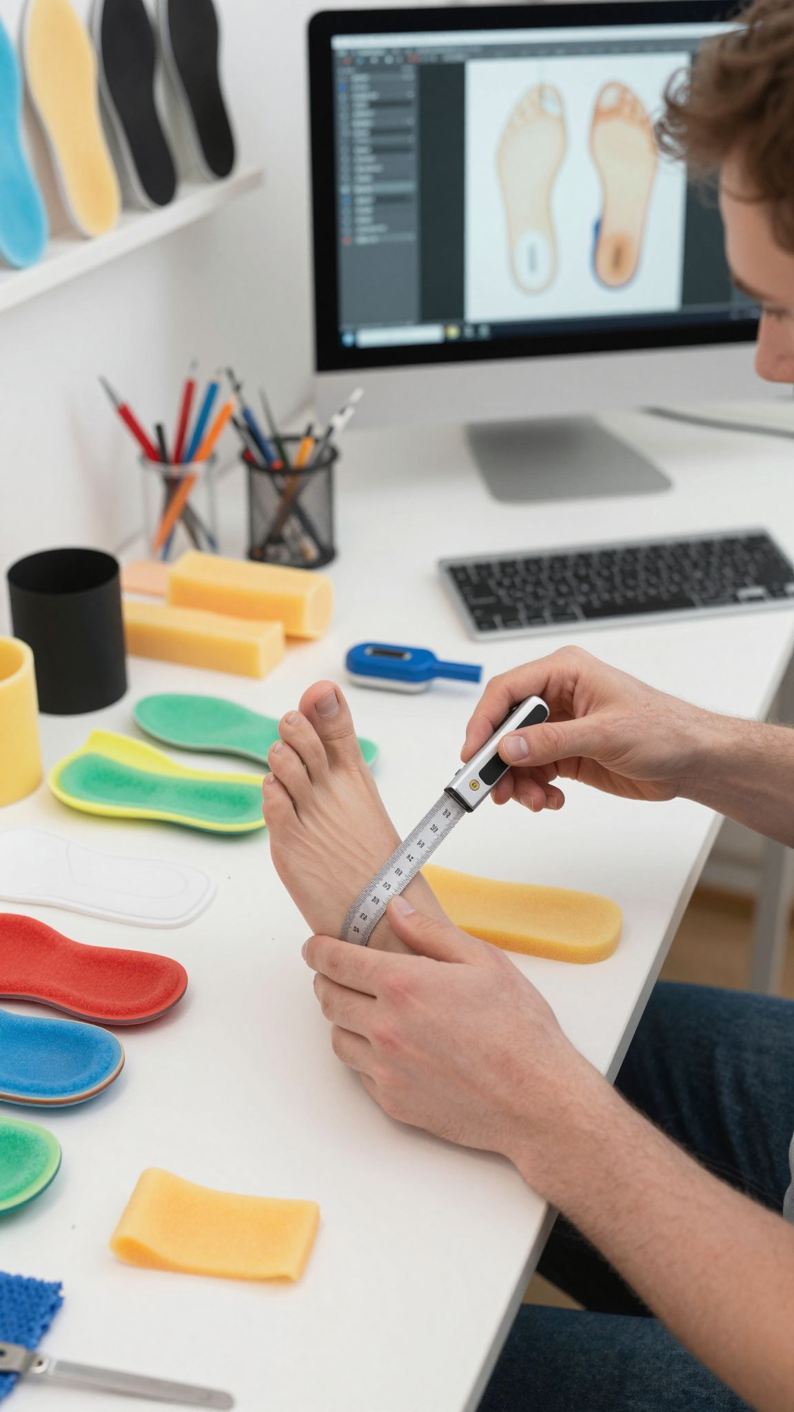 A precíz mérés alapja a személyre szabott talpbetétnek.