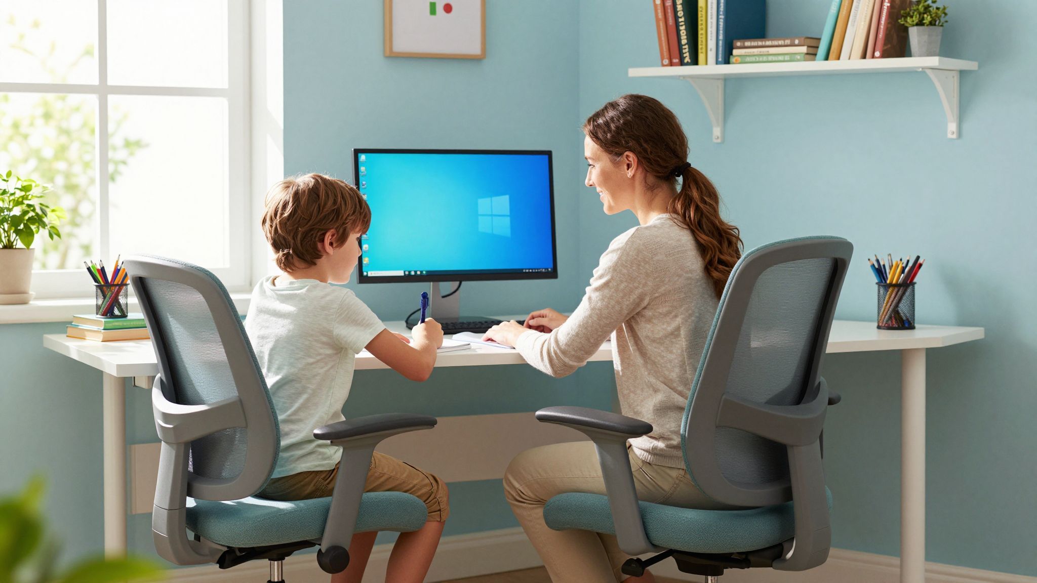 Az ergonómikus munkaállomás javítja a tanulás hatékonyságát.