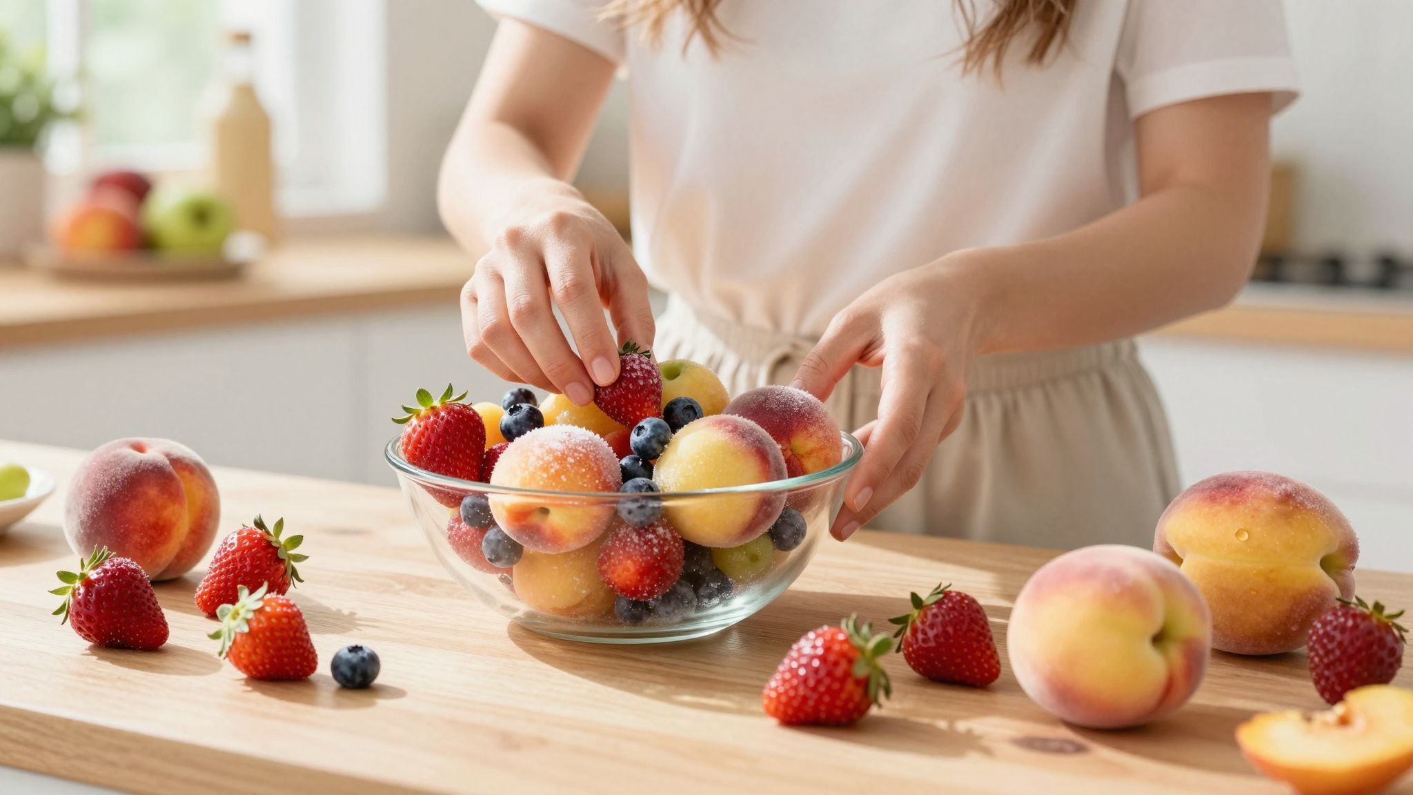 A fagyasztott gyümölcsök ideálisak smoothie-khoz és desszertekhez.