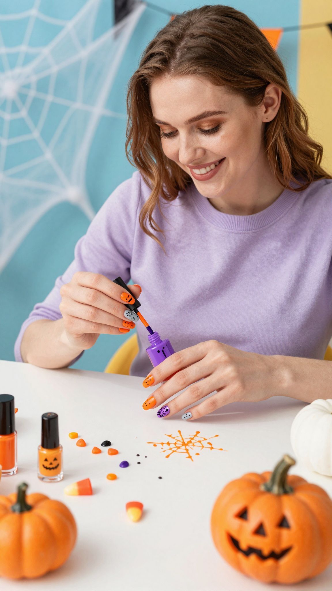 Használj tartós lakkot a Halloween manikűr hosszan tartó hatásához!