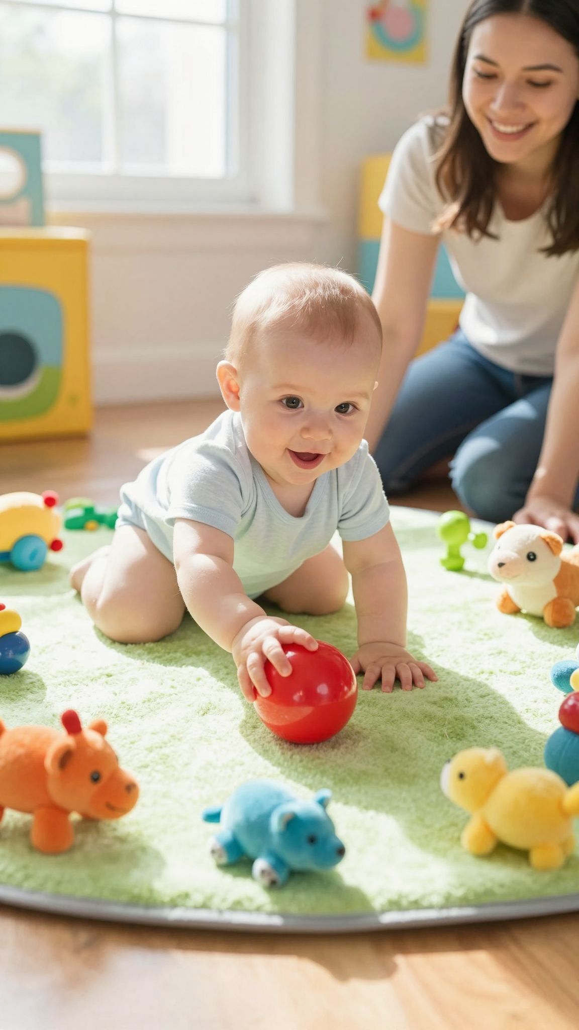 A hat hónapos csecsemők már aktívan felfedezik környezetüket.