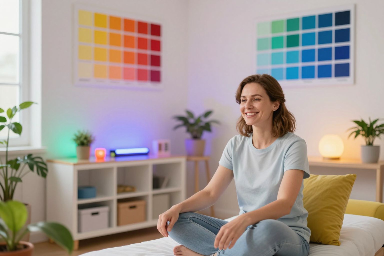 A kék szín nyugtat, míg a vörös energikus hangulatot kelt.