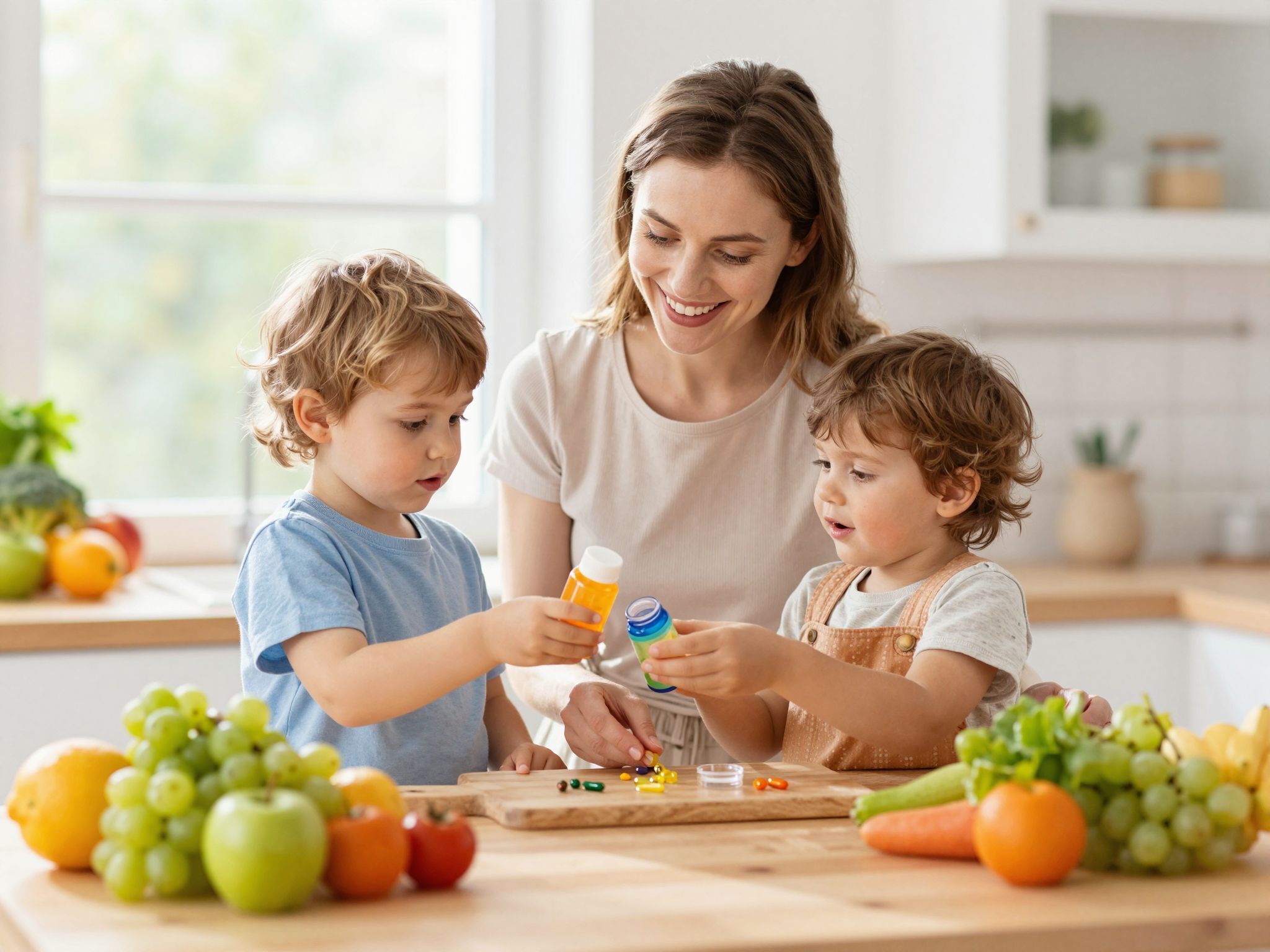 A vitaminpótlás segíti a kisgyermekek egészséges fejlődését.