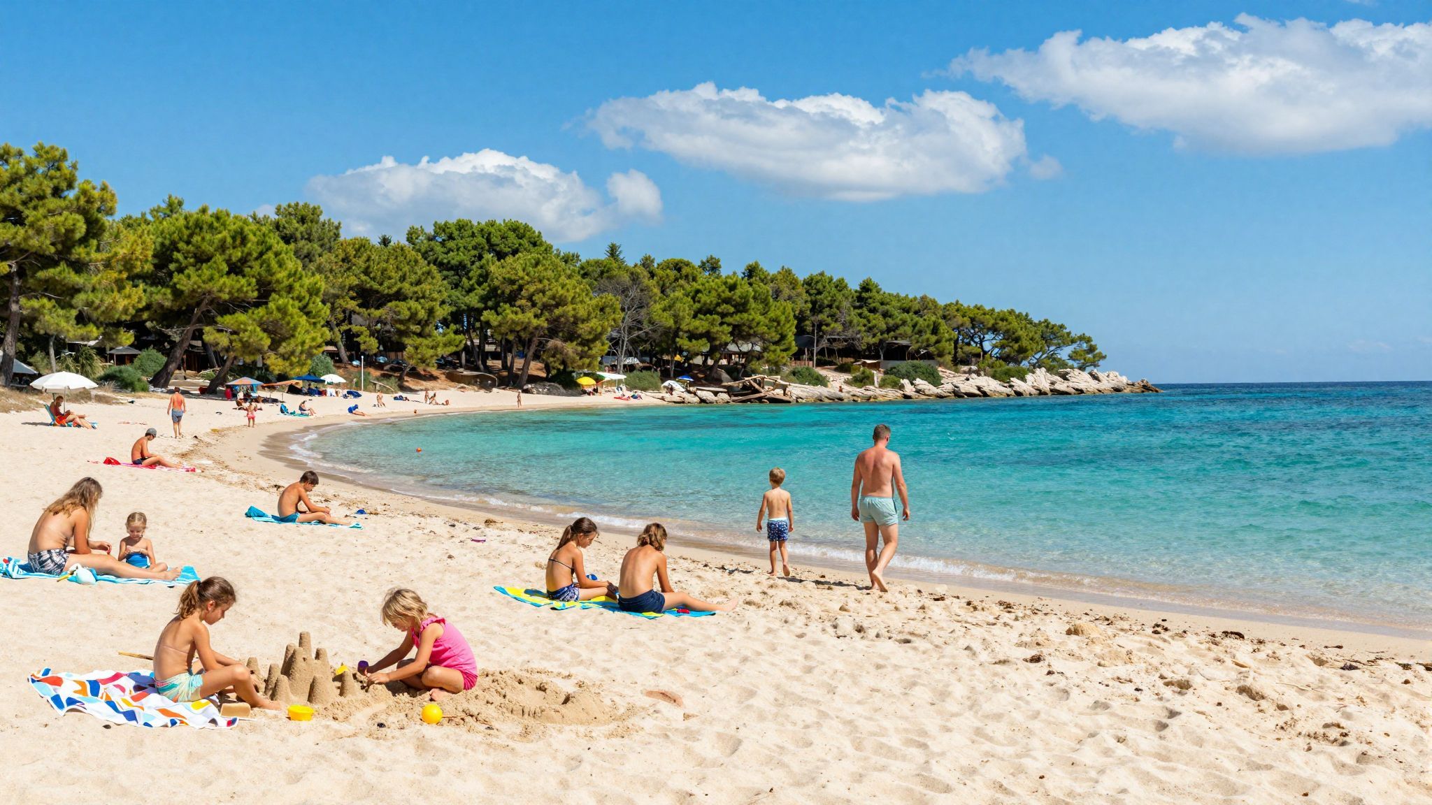 A Punta Rata strand kristálytiszta víze ideális családi fürdőzéshez.