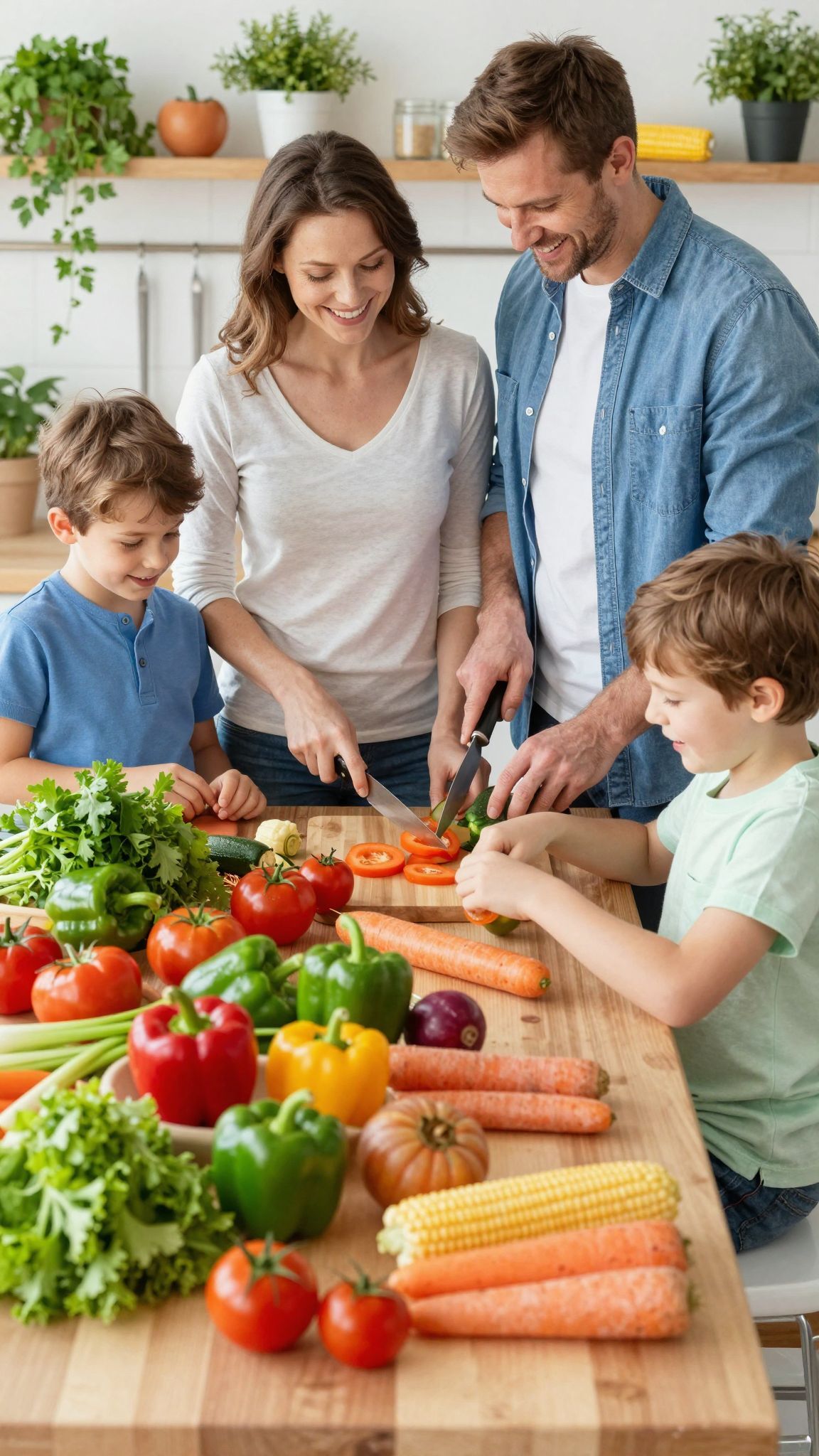 A színes zöldségek vonzóbbá teszik az ételt a gyerekeknek.