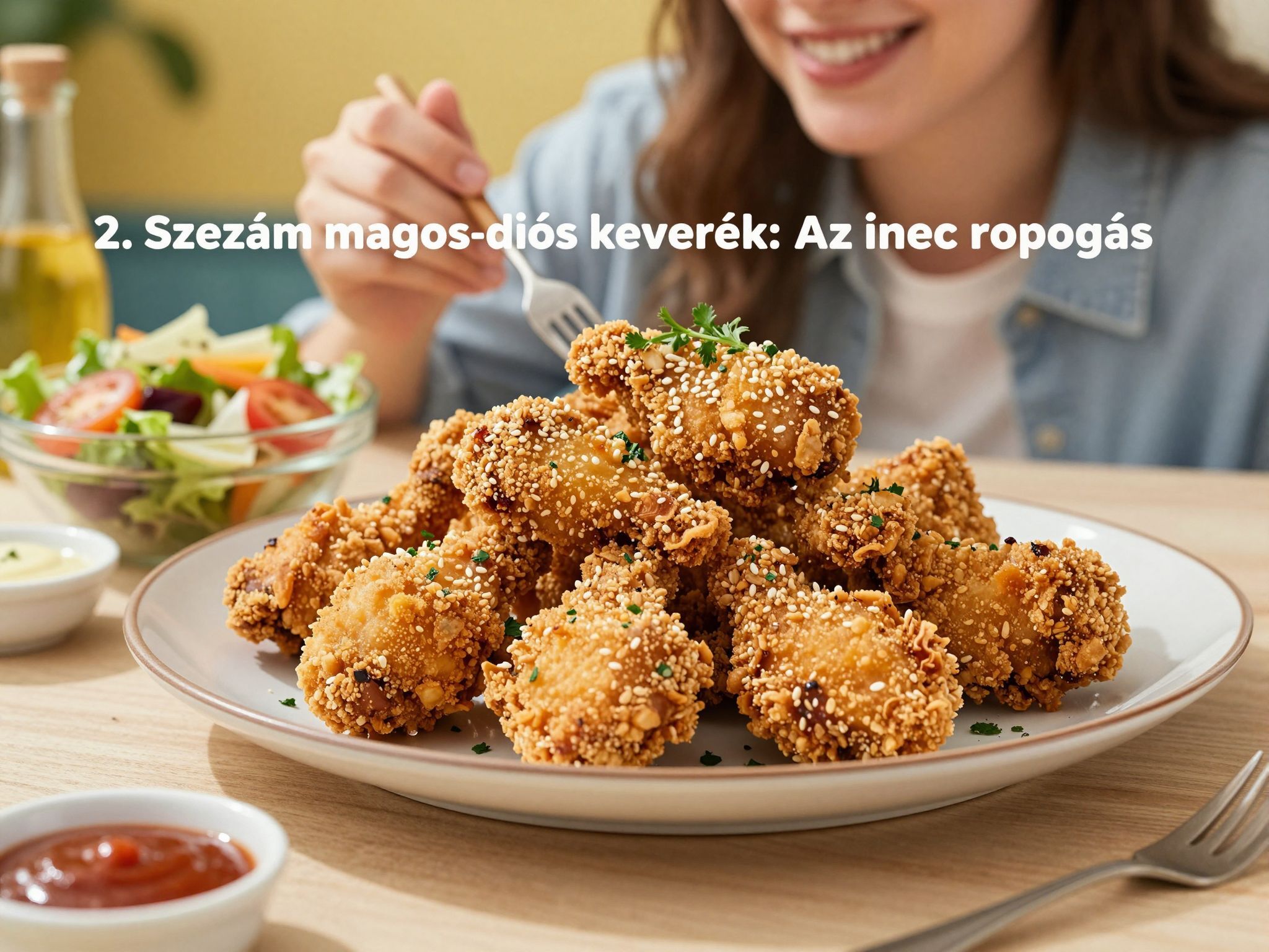 A szezám és dió gazdag ízt ad a panírnak!