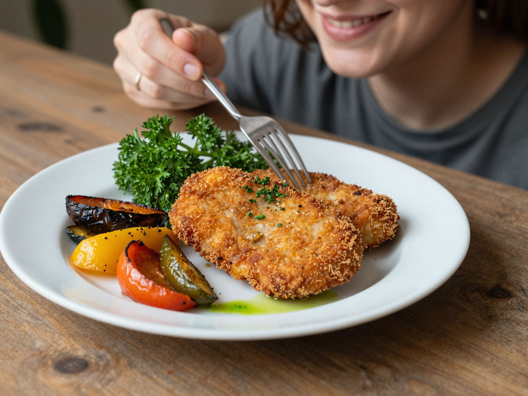 A sajtos-fűszeres panír gazdagabb ízélményt kínál.