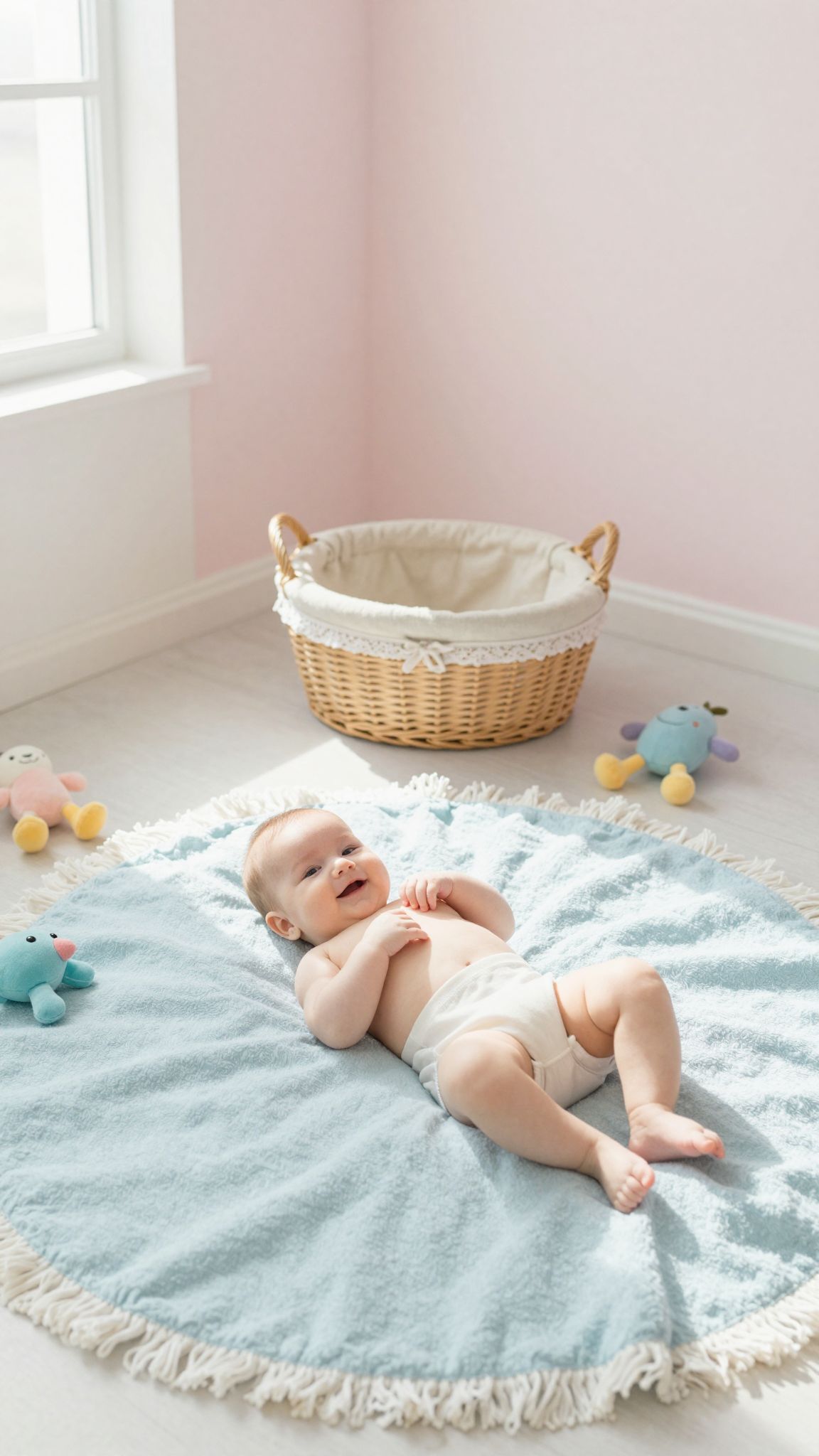 A egyszerű háttér kiemeli a baba természetes szépségét.