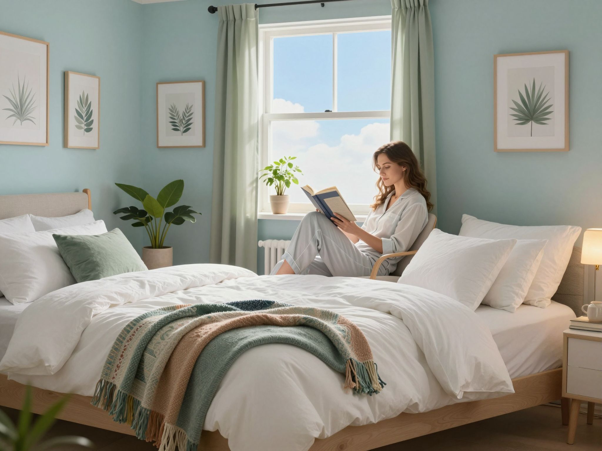 A hálószoba szentélyként segít a pihentető alvásban.