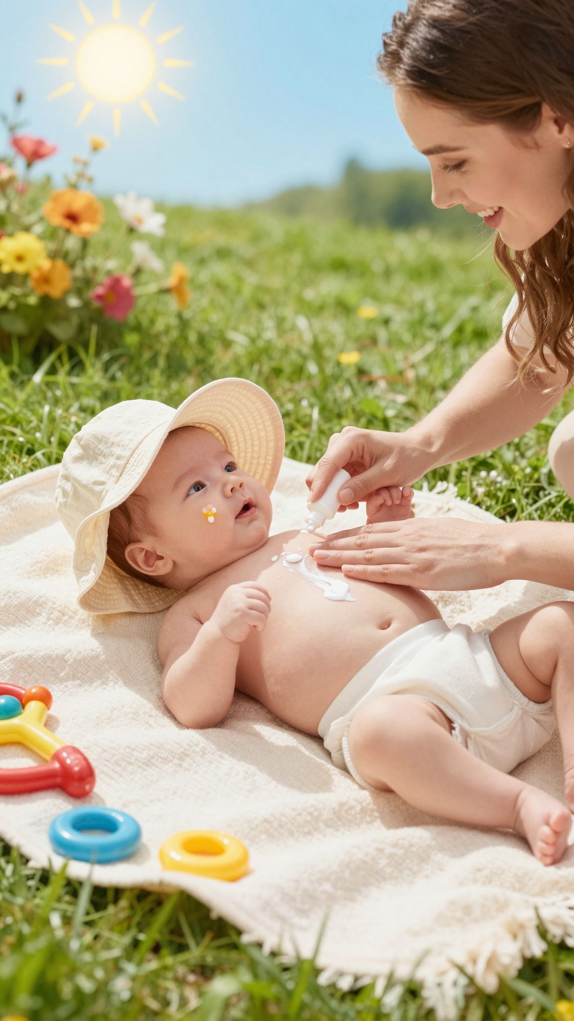 A napvédelem elengedhetetlen a csecsemők bőrének védelmében.