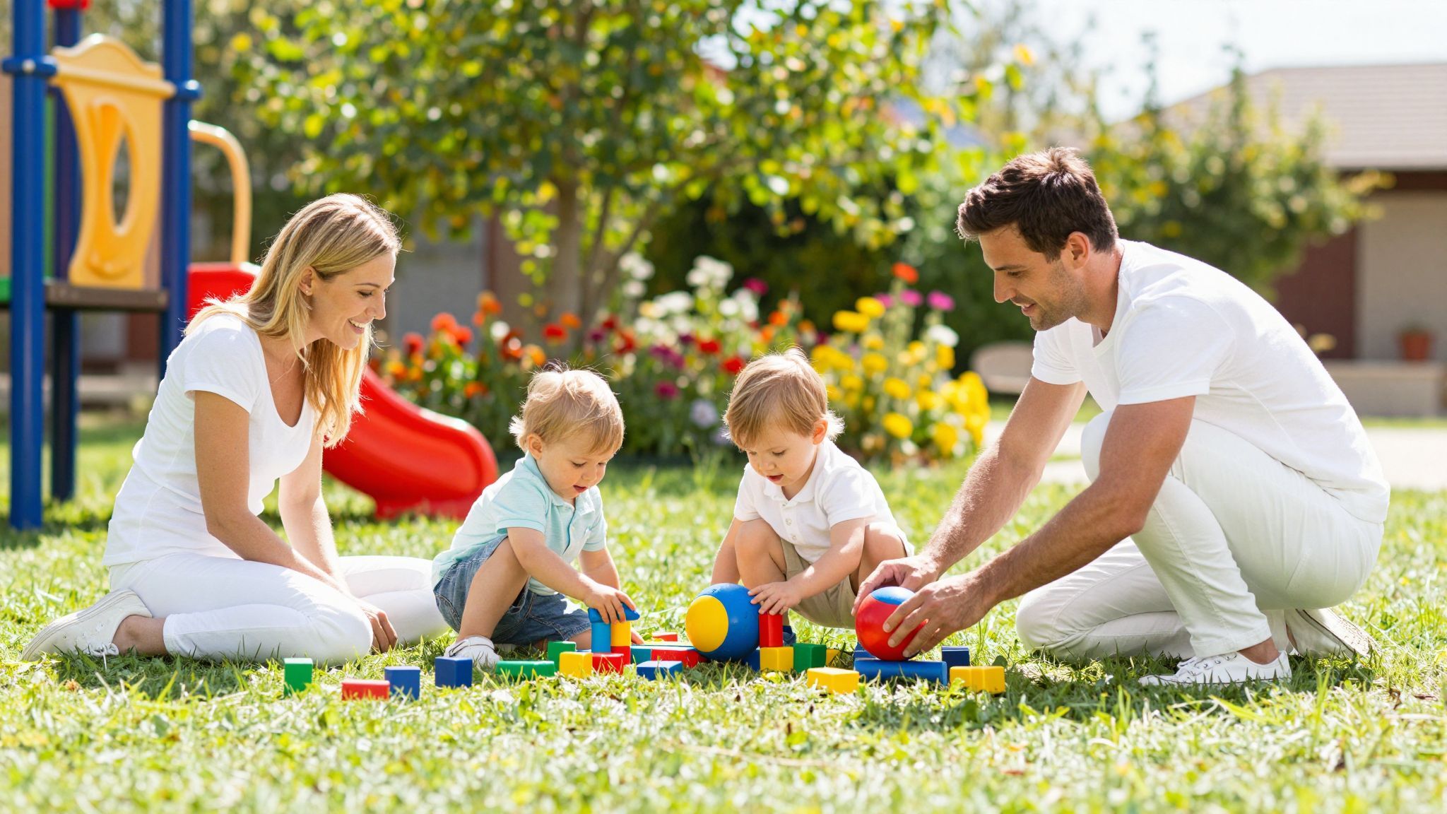 A kültéri játék elősegíti a baba motorikus fejlődését.
