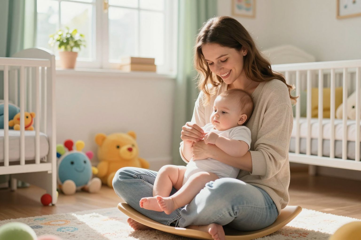 A ringatás serkenti a baba agyi fejlődését és megnyugtat.