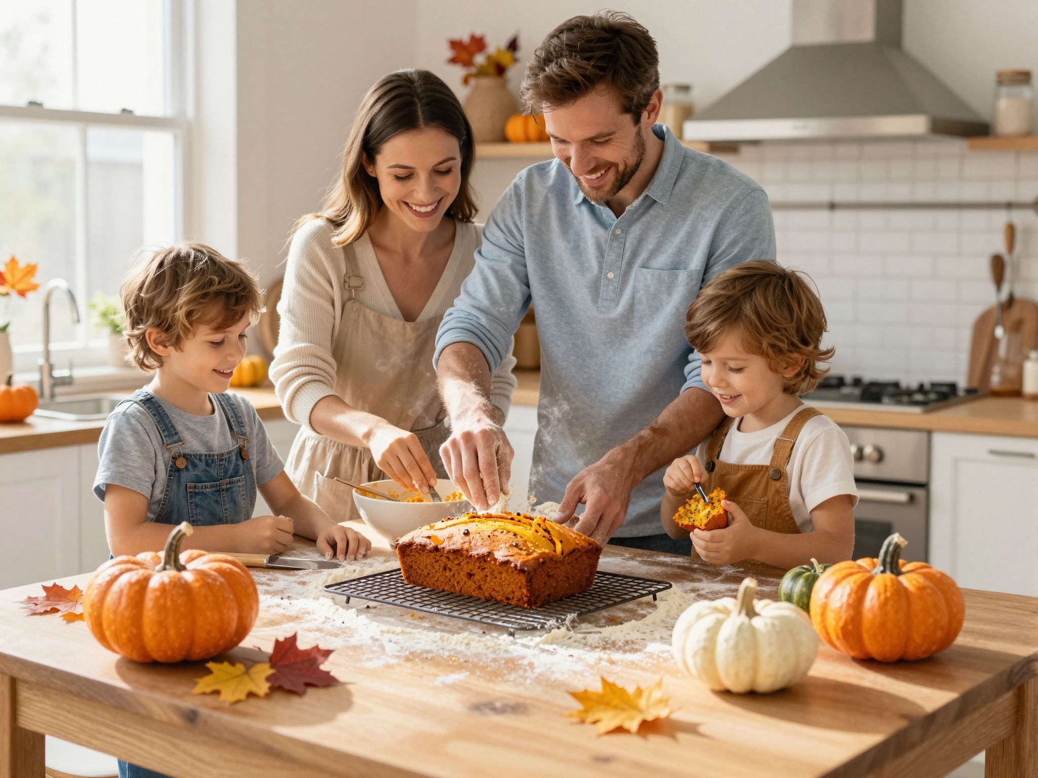 A sütőtökös kenyér sütése családi összejöveteleket varázsol.