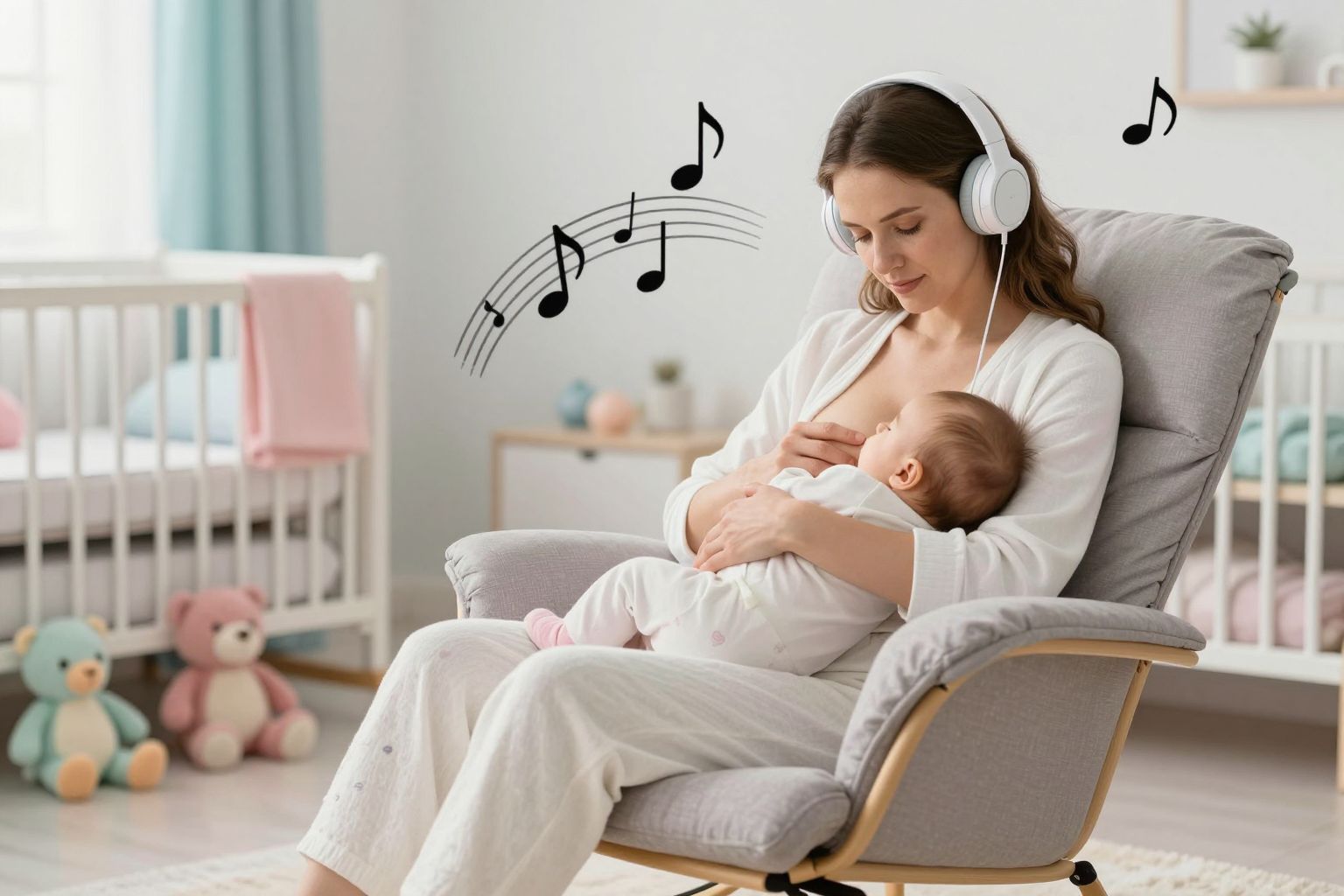 A zene csökkentheti a szorongást szoptatás közben.