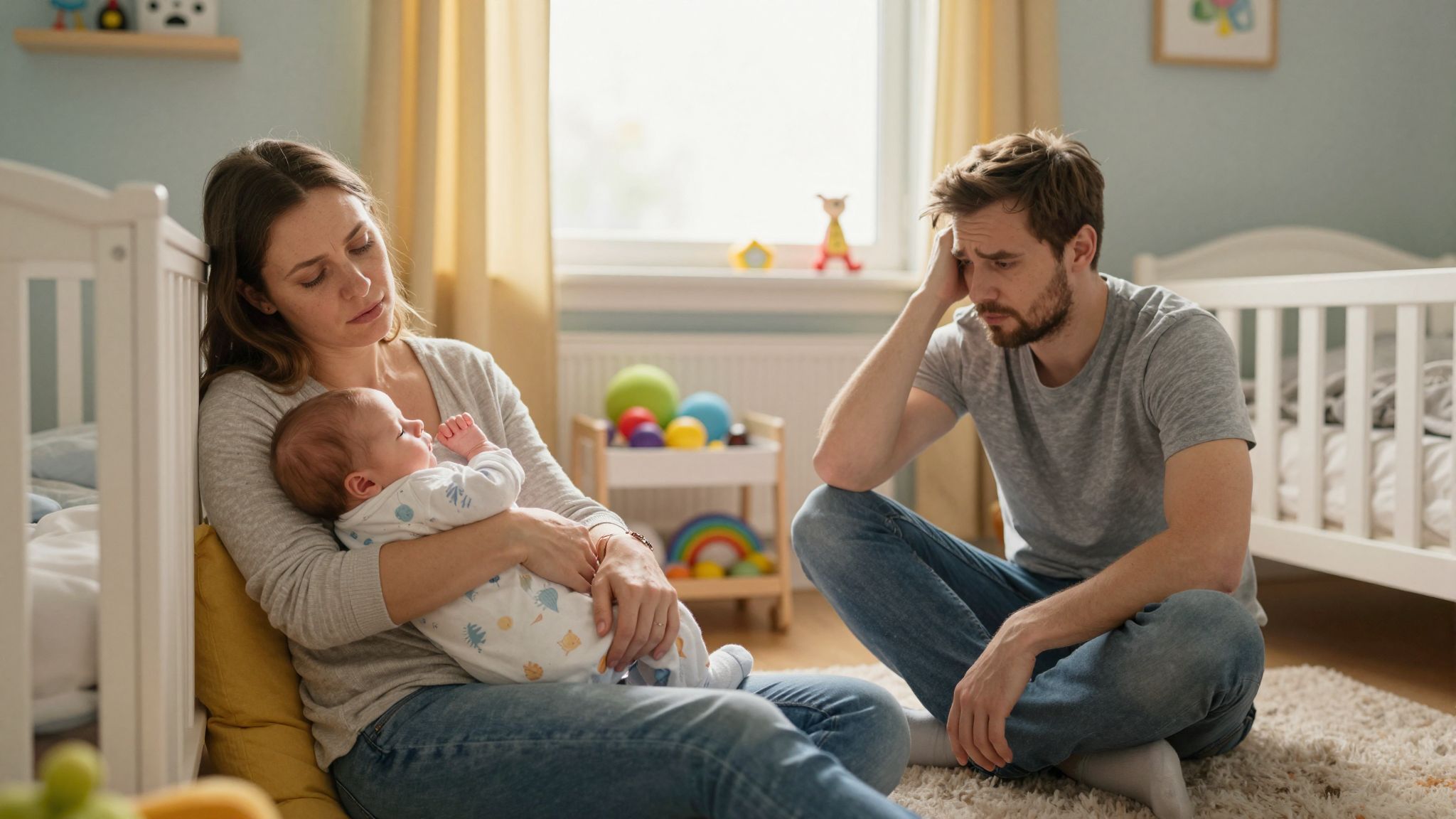 Az alvásmegvonás fáradtságot és stresszt okoz a szülőknek.