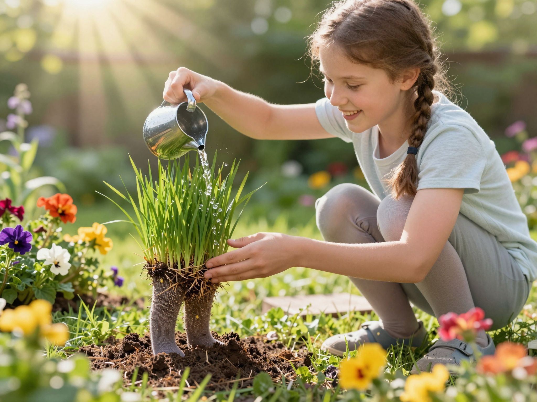 A fűfej rendszeres öntözése elengedhetetlen a fejlődéséhez.