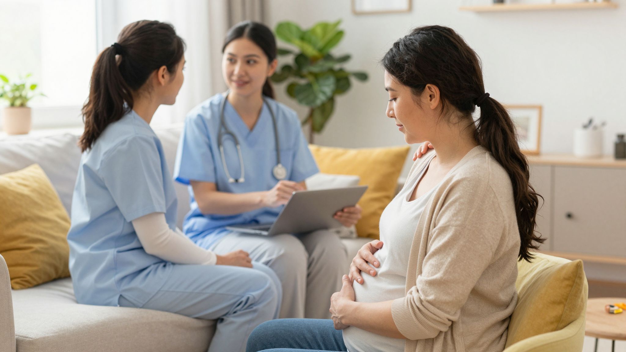 A dúla érzelmi támogatást, a bába orvosi segítséget nyújt.