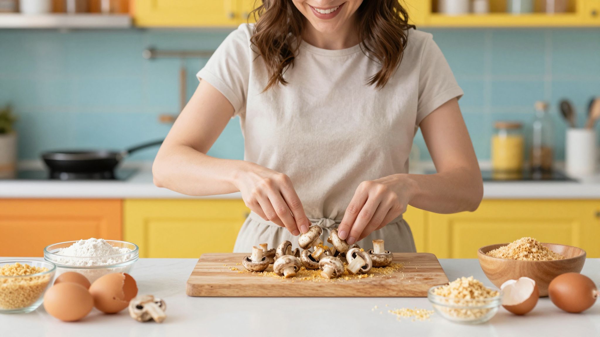 Panírozás előtt a gombát sózd, hogy ízesebb legyen!