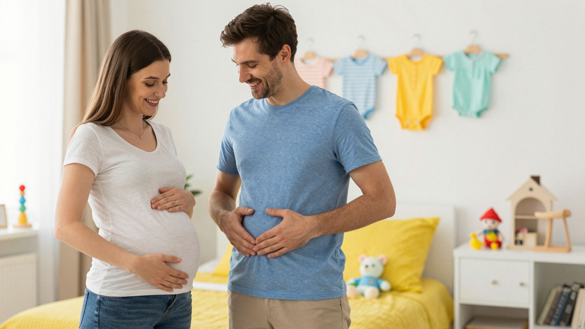 A Couvade-szindróma tünetei apáknál is megjelenhetnek.
