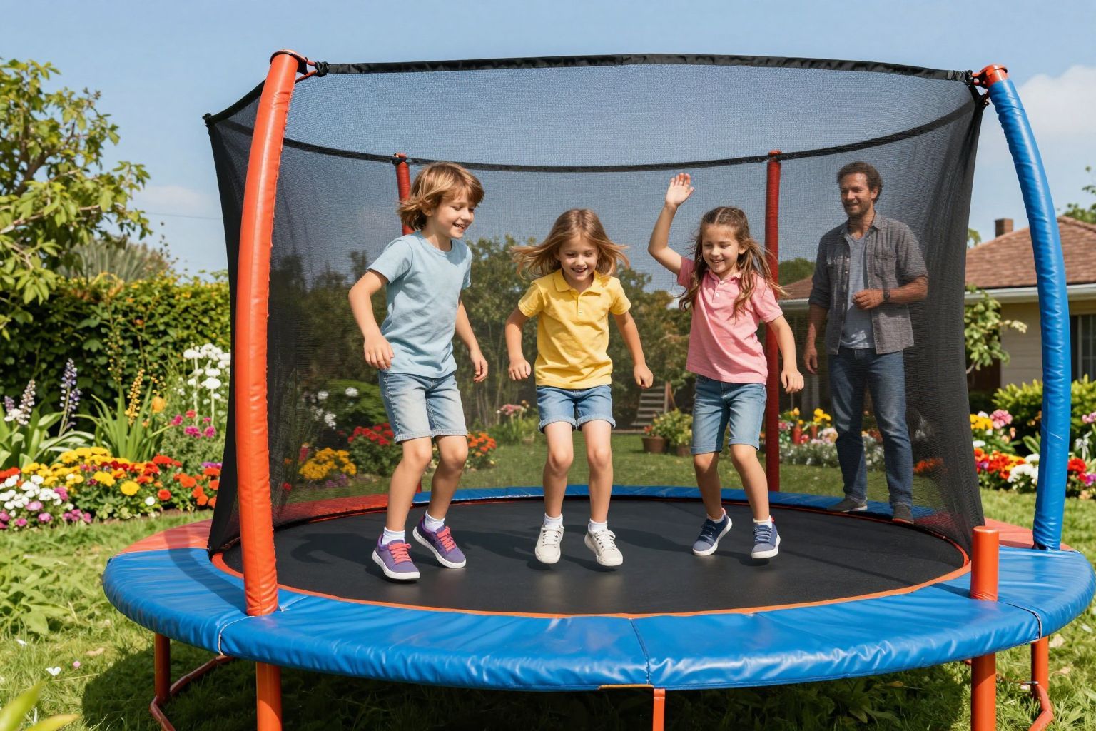 Mindig használj védőhálót a trampolinnál a biztonságért!