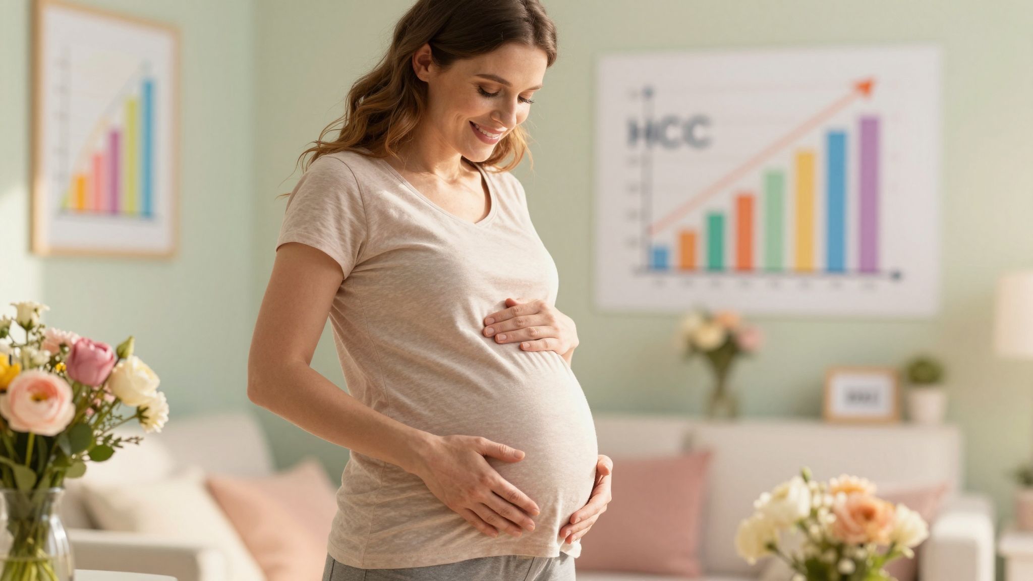 A HCG szintek gyorsan emelkednek az első trimeszterben.