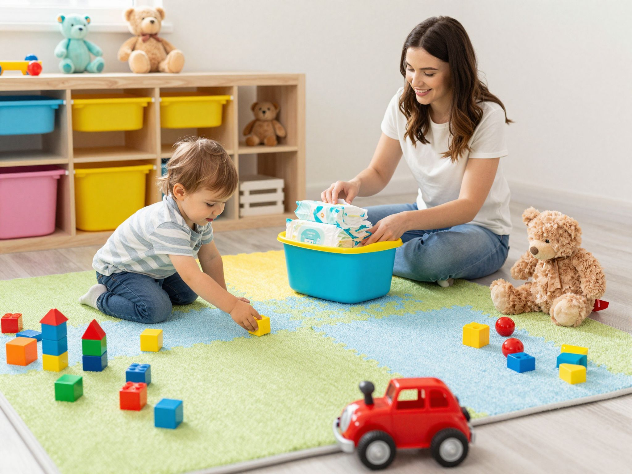 A padlón játszó gyerekeknek könnyen hozzáférhető tárolás szükséges.