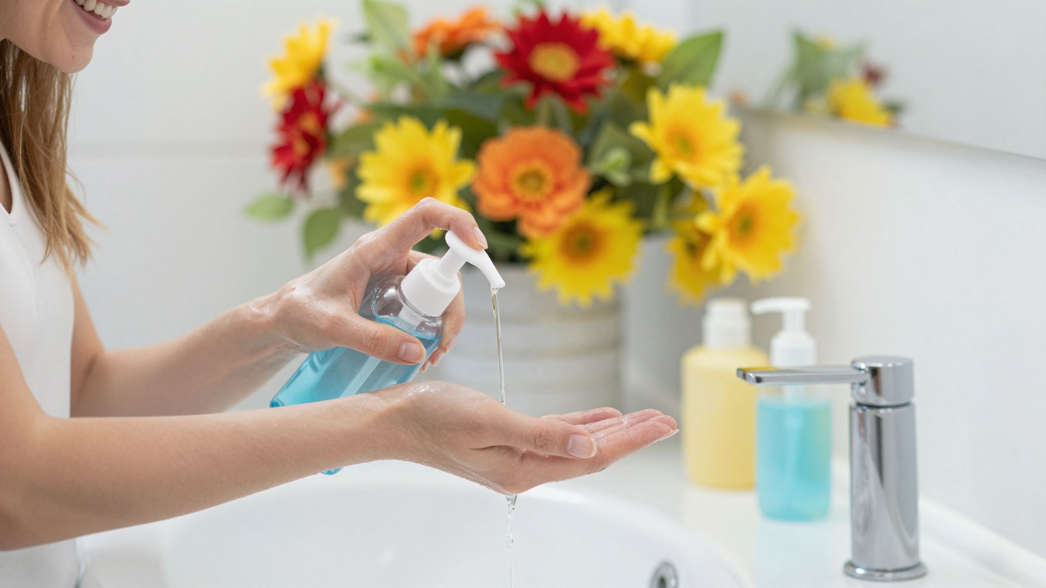A kézfertőtlenítő gél nem helyettesíti a szappanos mosást.