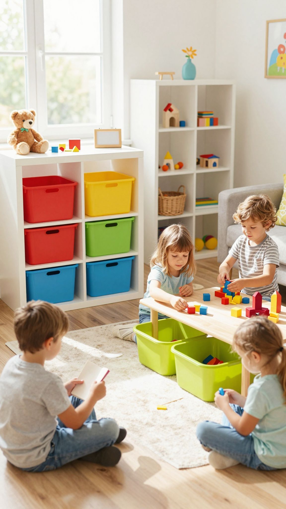 Kreatív megoldások a játékok összeillesztésére és tárolására.