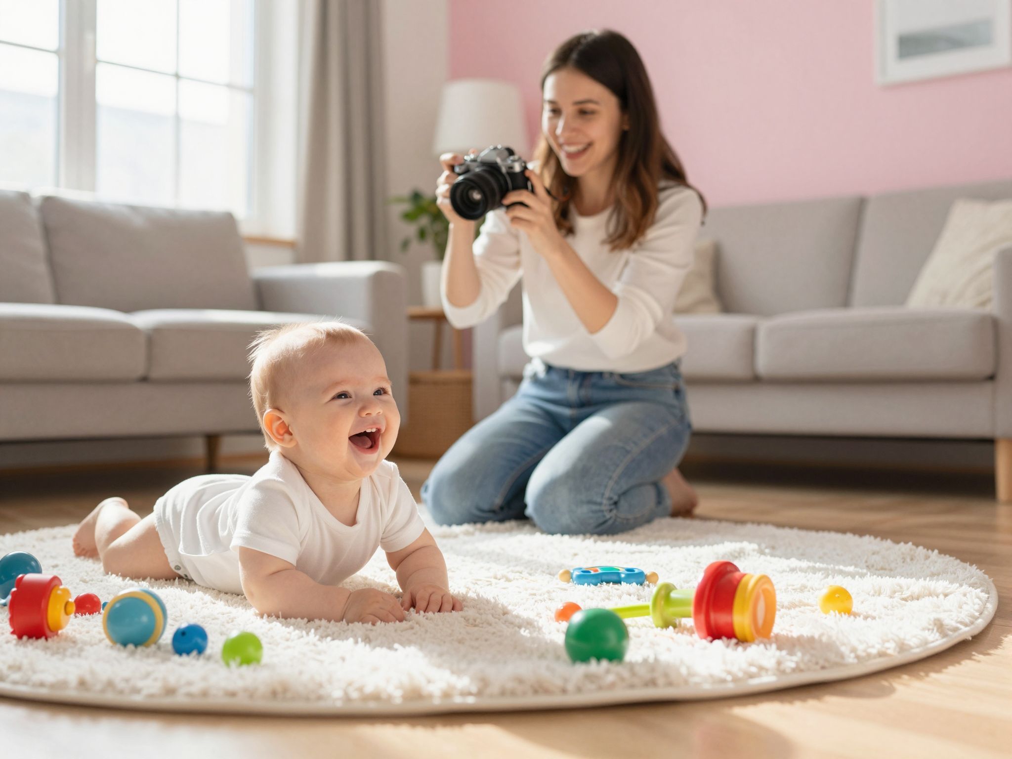 A megfelelő világítás kiemeli a baba természetes szépségét.