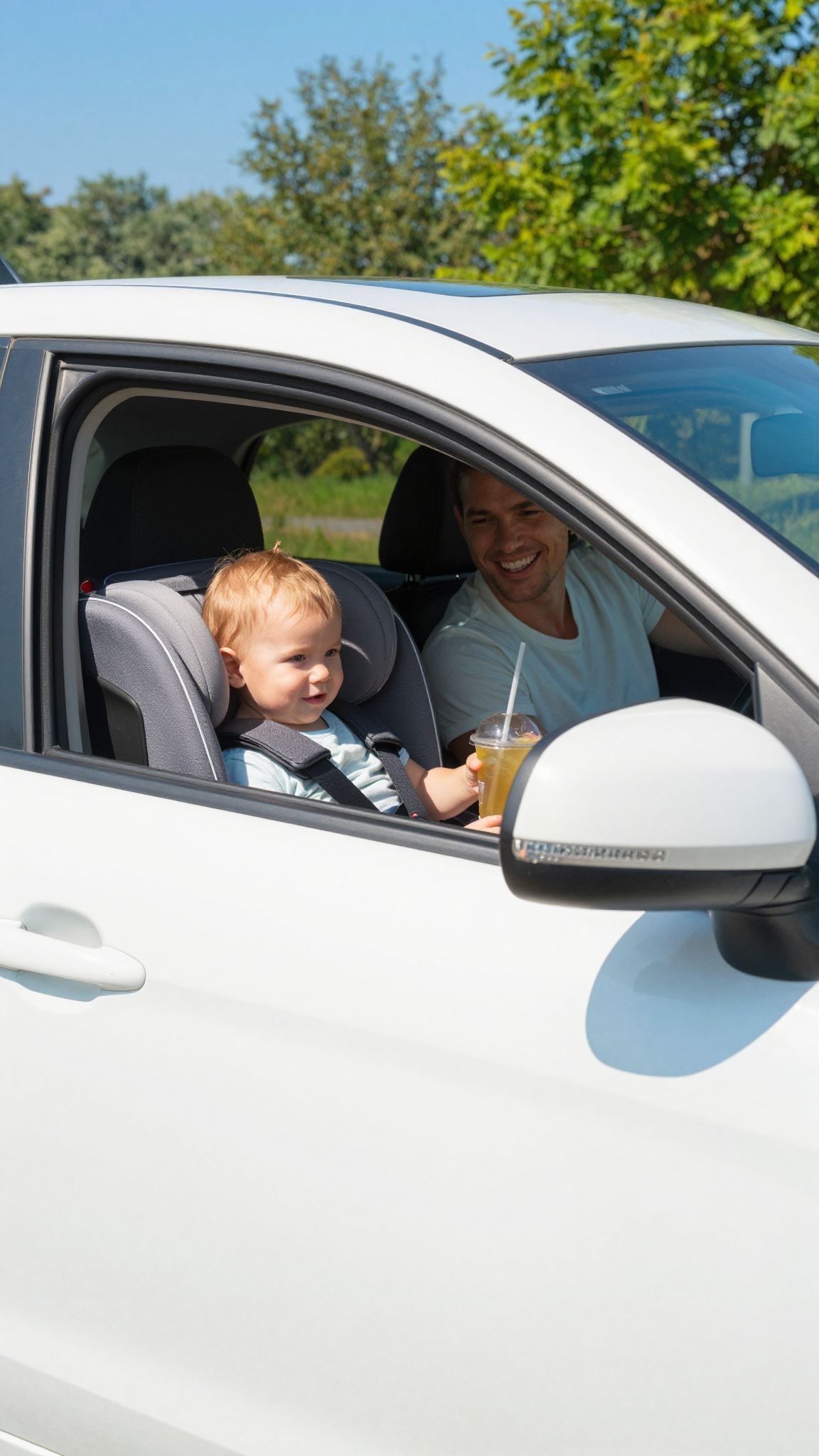 A klíma és árnyékolás segíti a babák komfortját autóban.