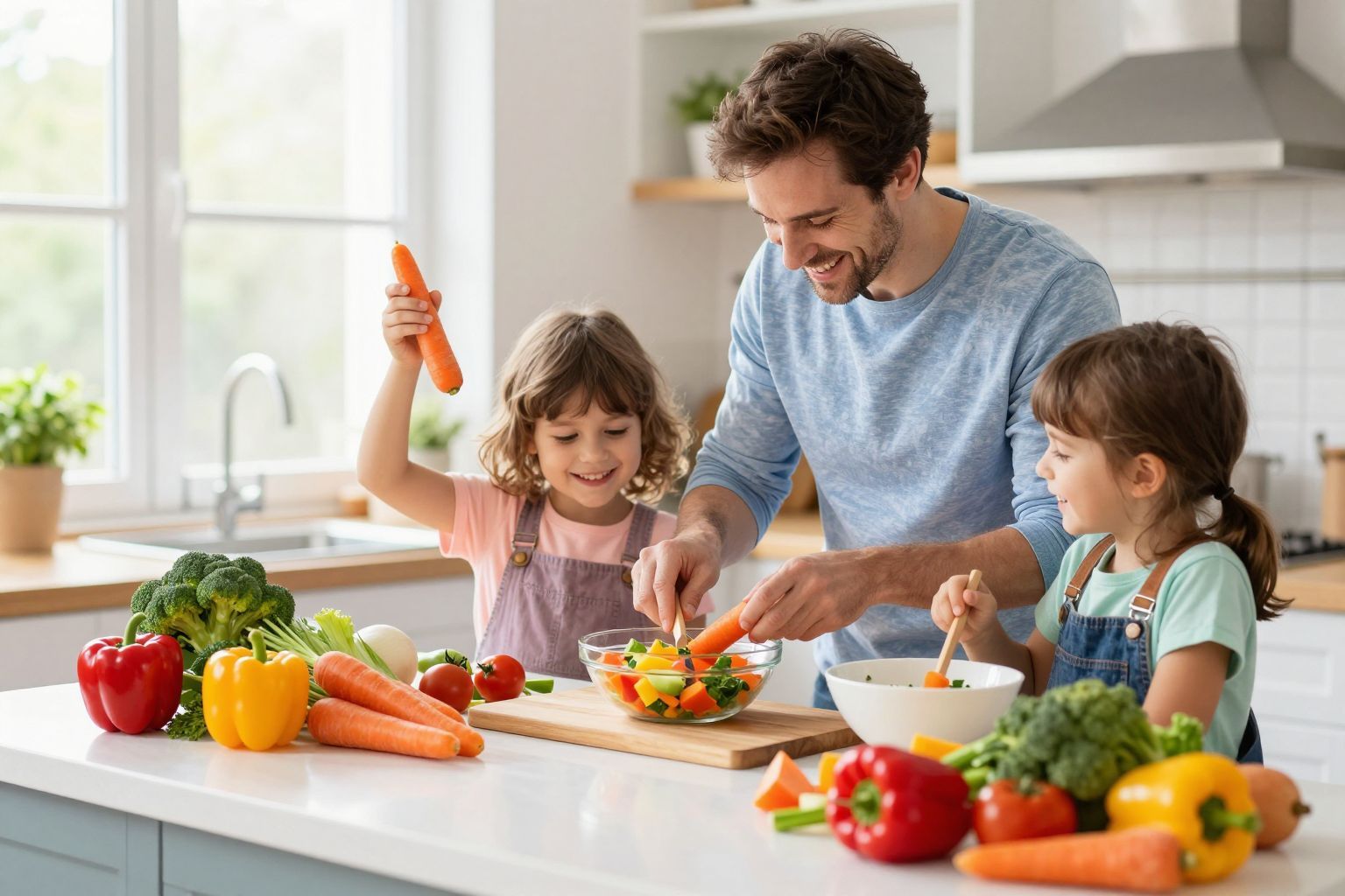 A szülők példamutatása kulcsfontosságú a zöldségfogyasztásnál.