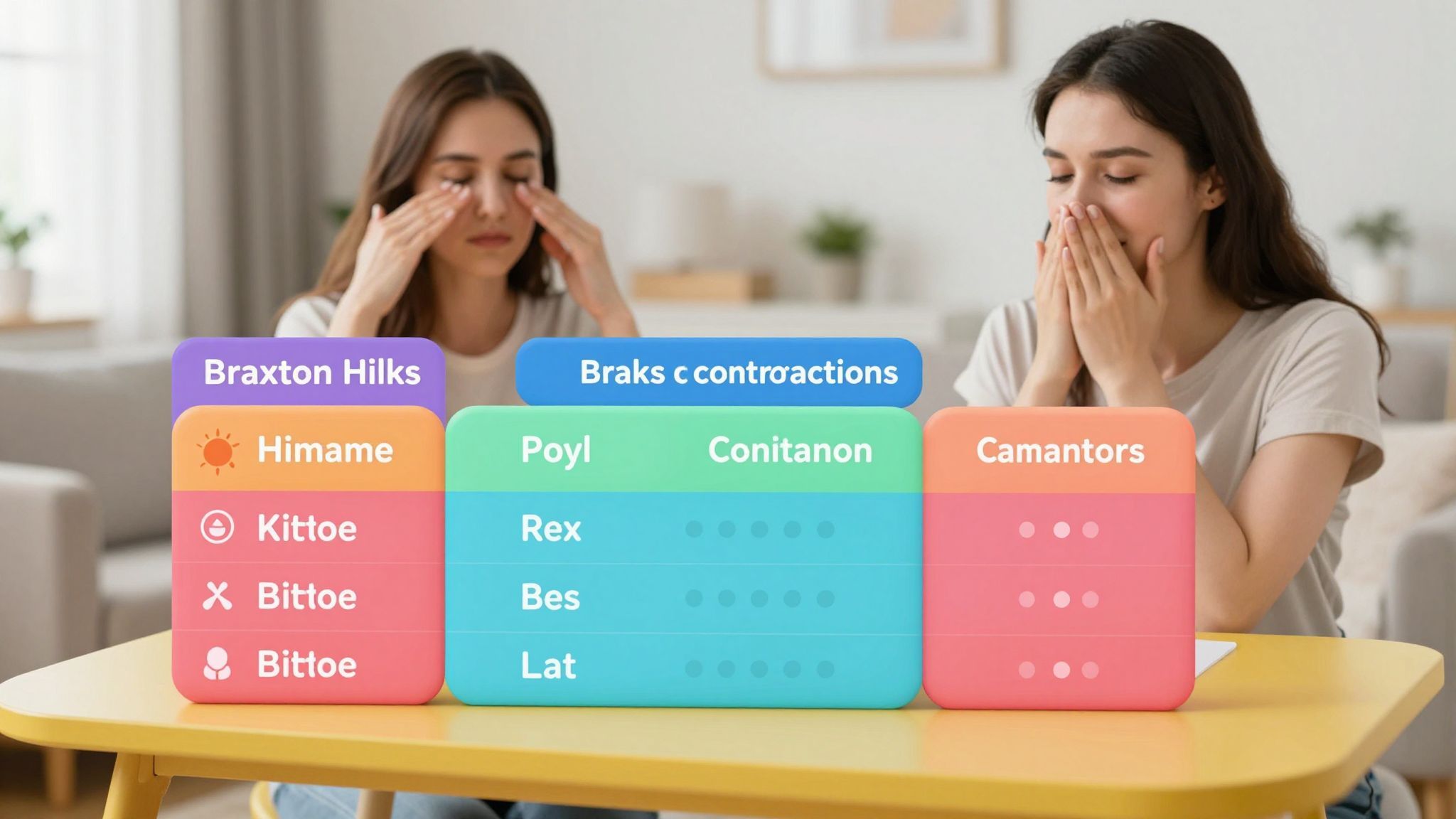 A tábla segít megkülönböztetni a fájások típusait.