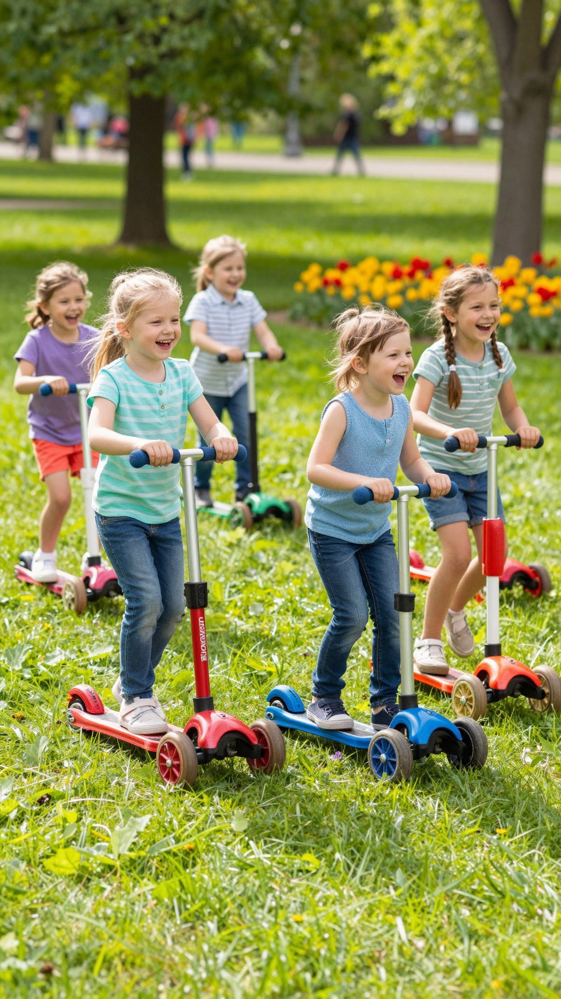 A rollerezés közösségi élmény, erősíti a gyerekek barátságait.