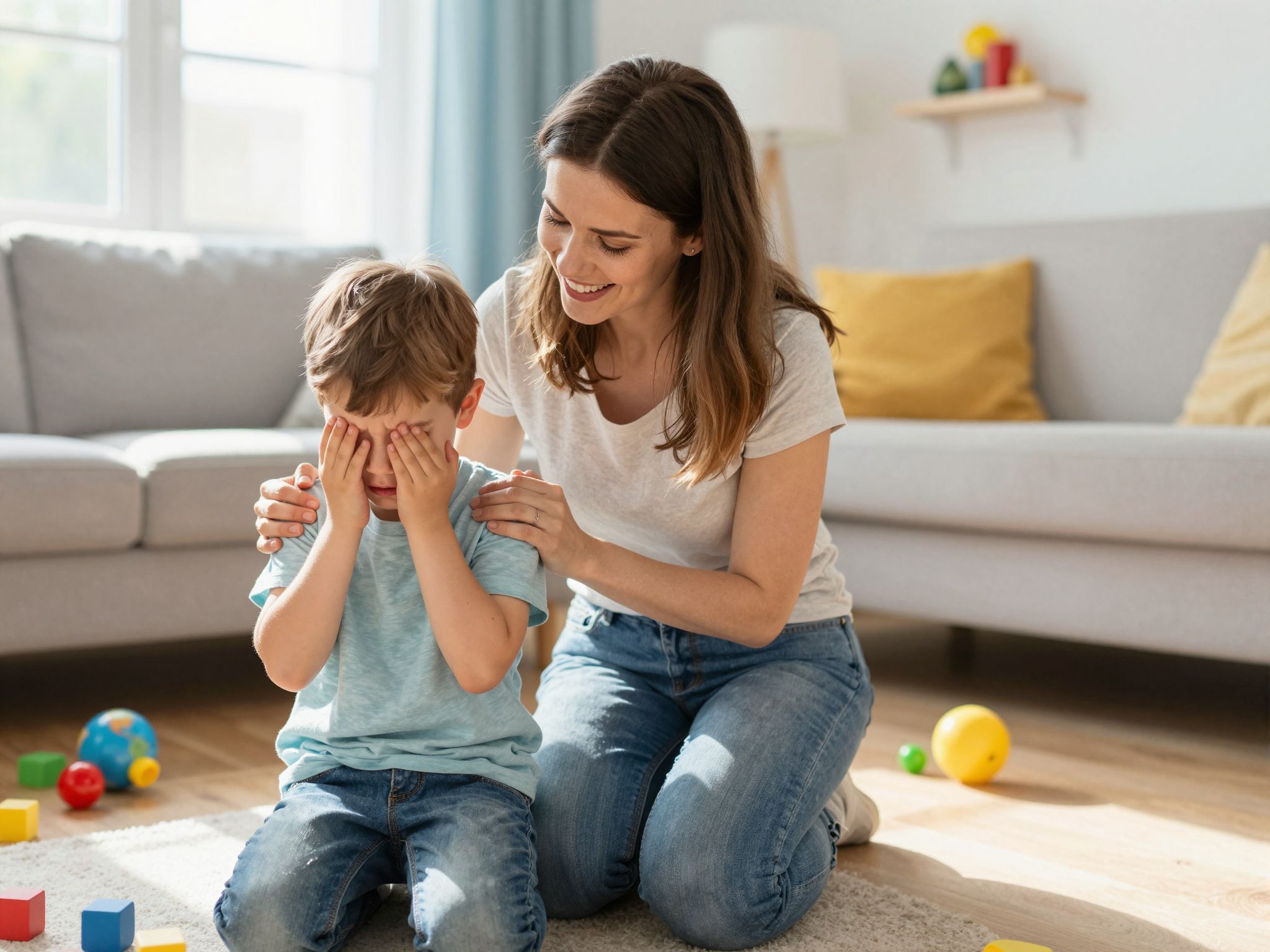 Nyugodt szülő segít a gyermek dühének kezelésében.