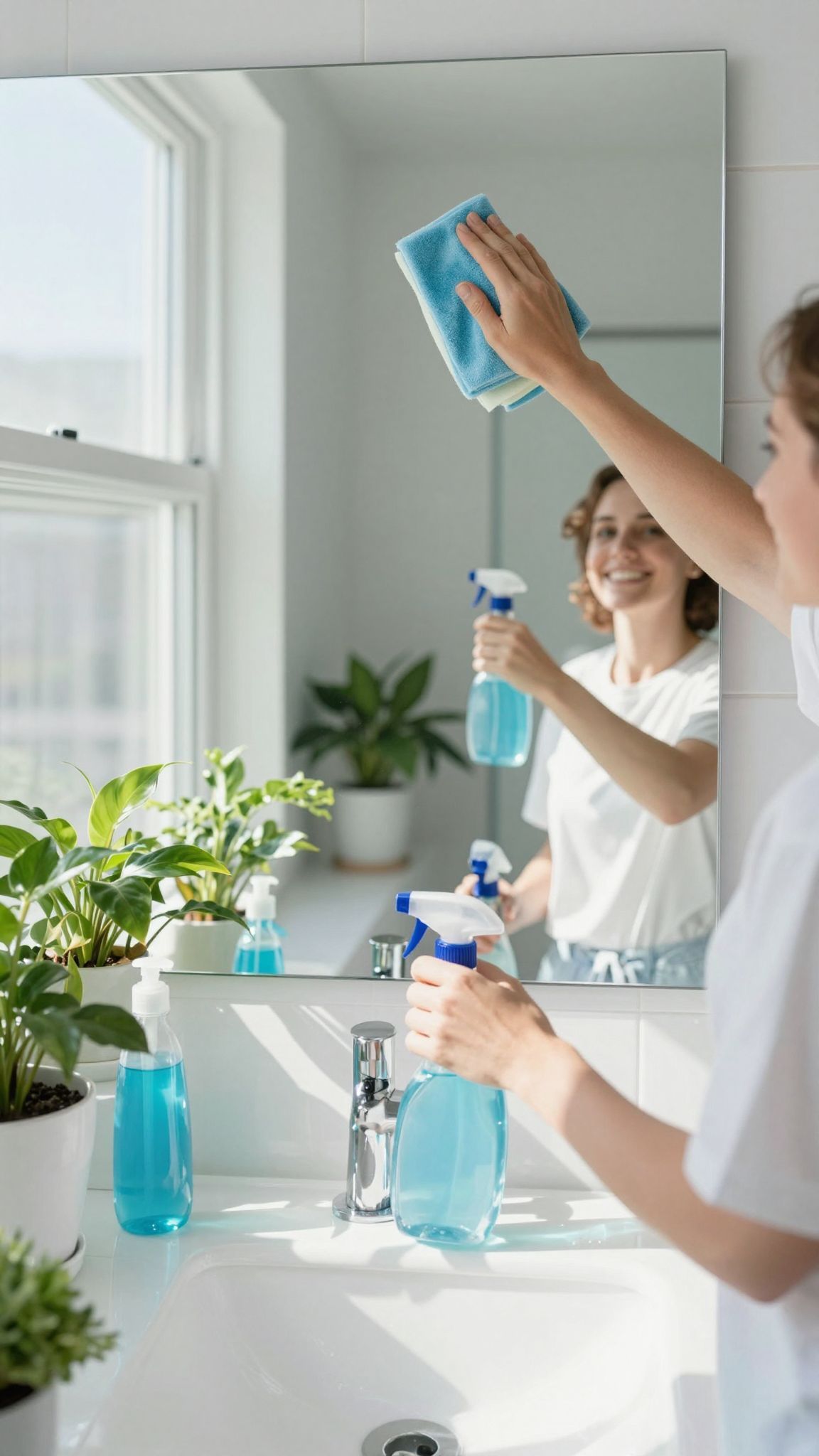 A tükör és ablakok tisztítása ecettel és vízzel hatékony.