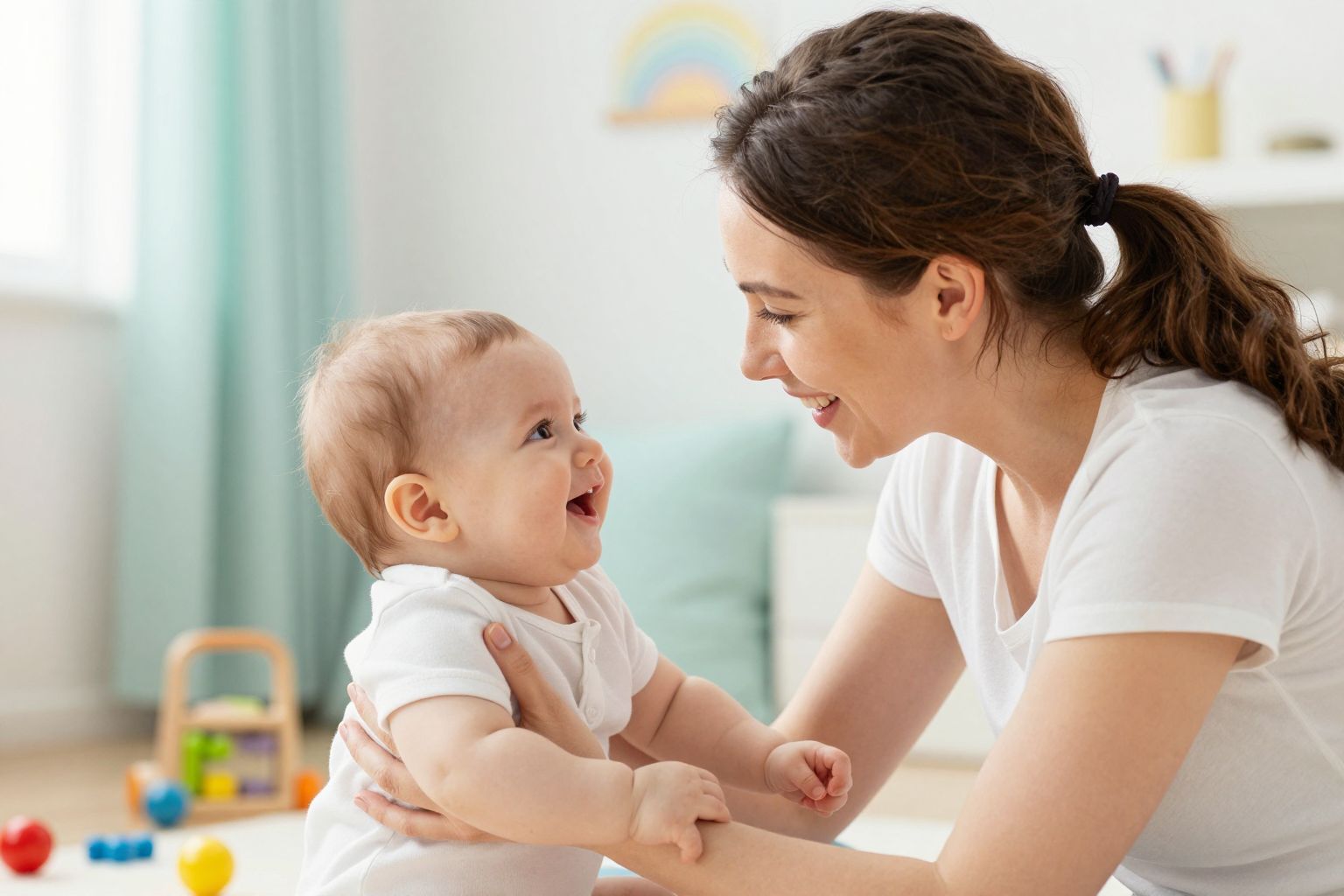 A szemkontaktus erősíti a babák kötődését és megértését.