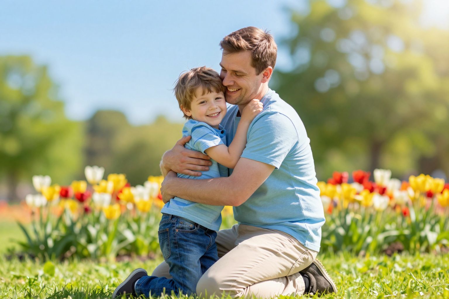 Az apák ölelése erősíti a gyermekek érzelmi biztonságát.
