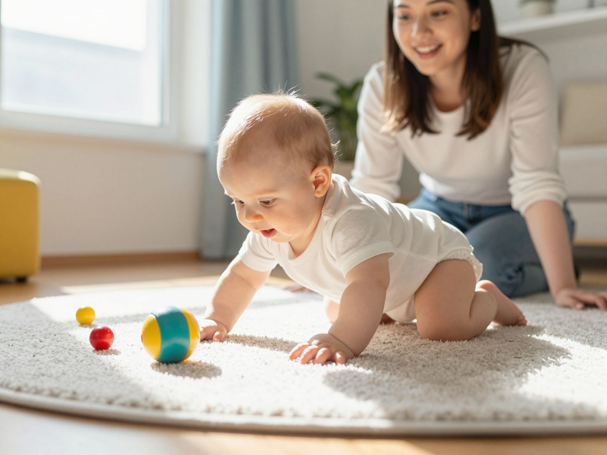 A babák általában 4-6 hónaposan kezdenek forogni.