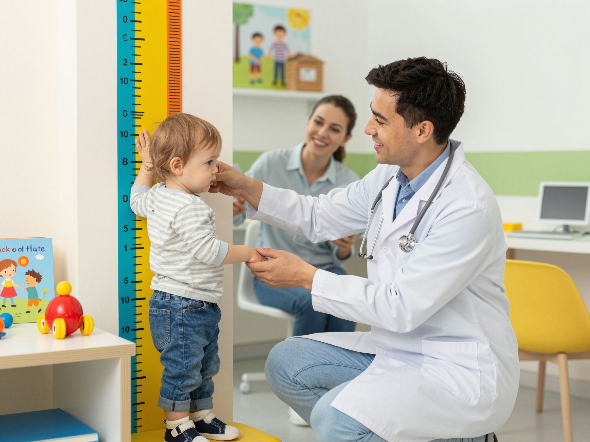 A gyermekorvos figyeli a növekedést és fejlődést.