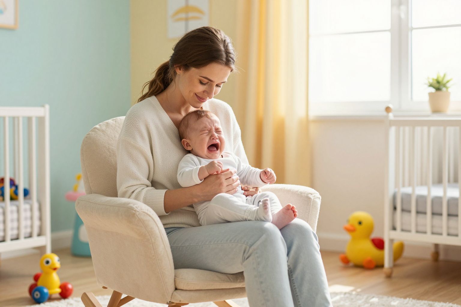 A síró baba megnyugtatásához a szülők hangja segíthet.