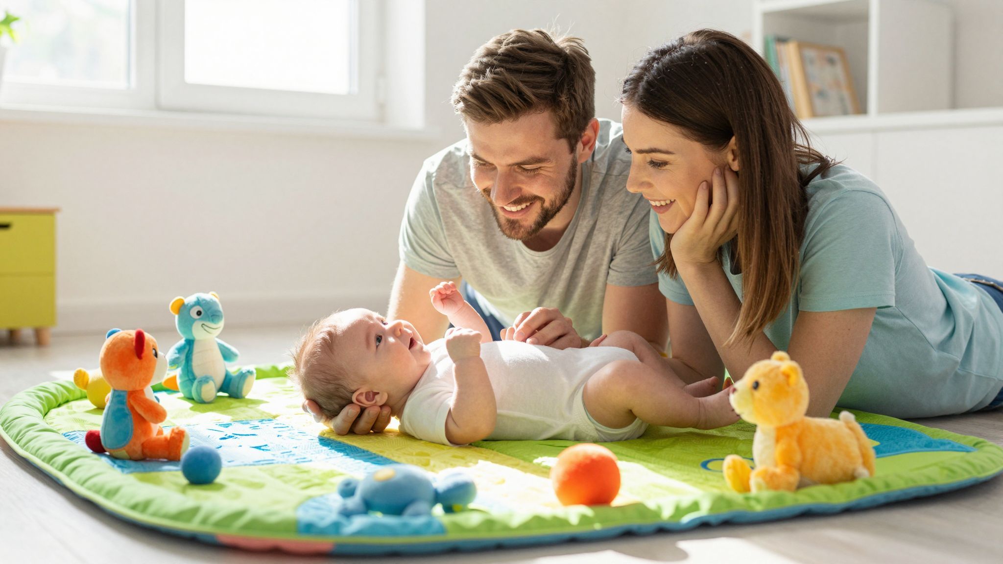 Az egy hónapos csecsemők főleg alvásra és táplálásra koncentrálnak.