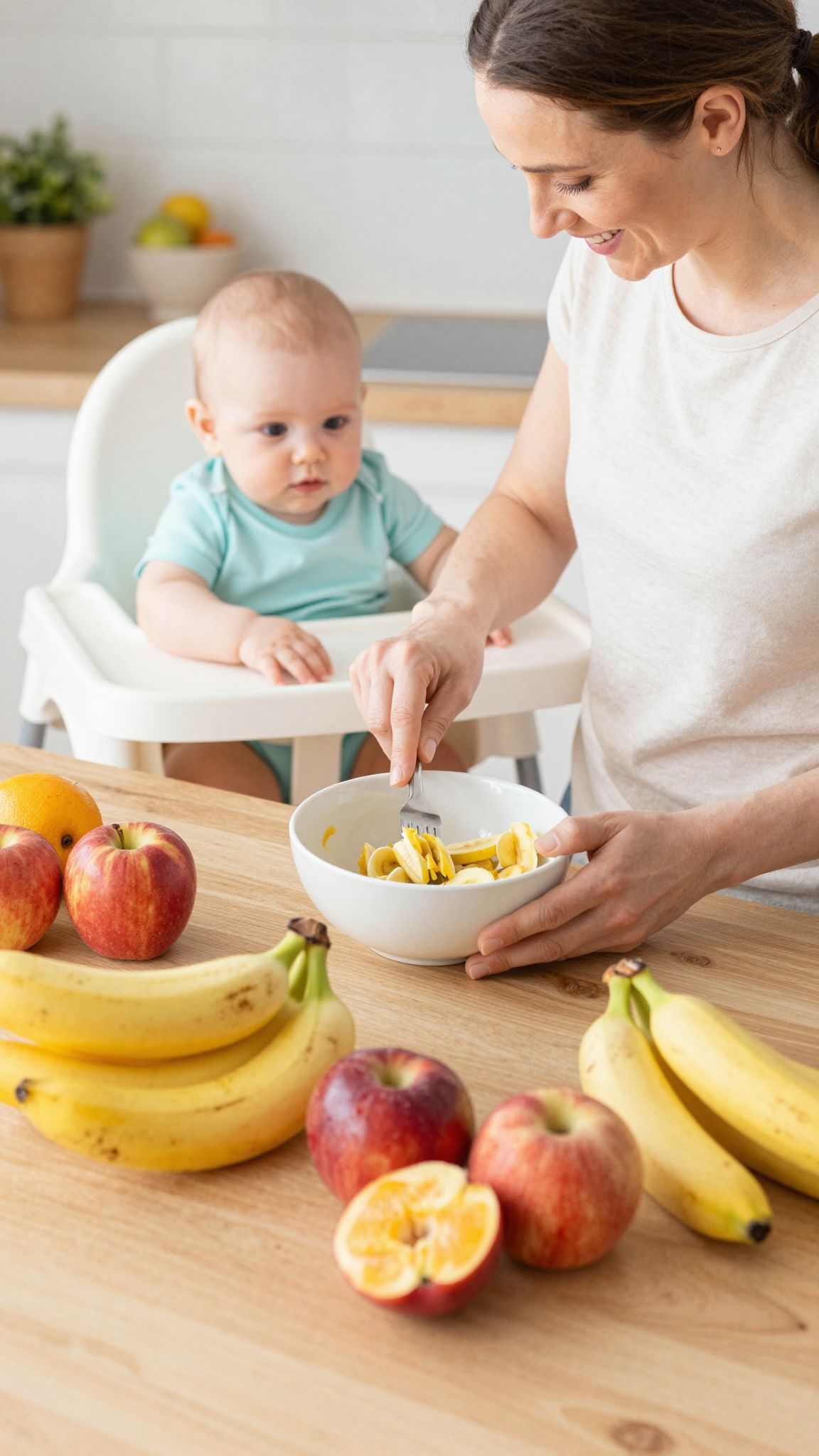 A pürésített gyümölcsök gyorsabban emészthetők a babák számára.
