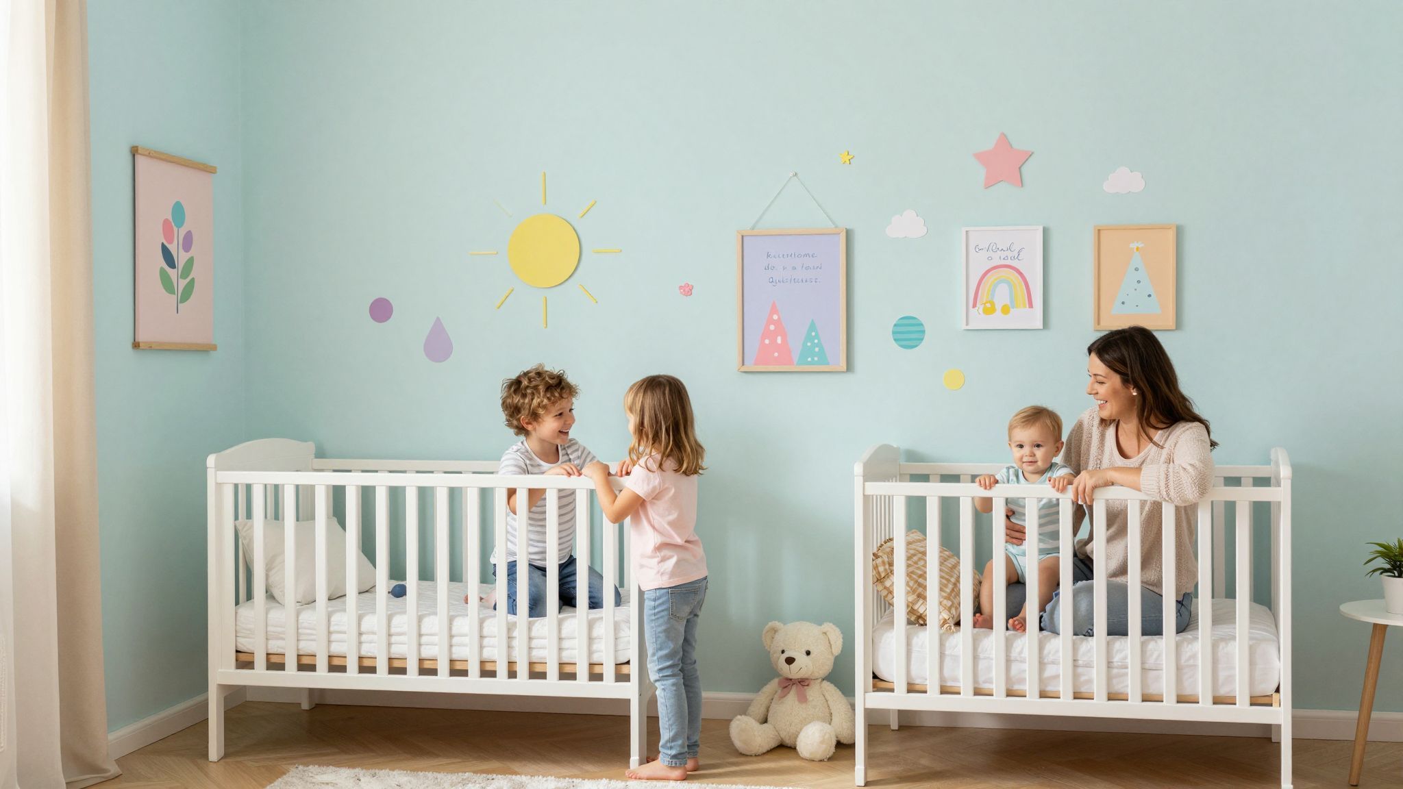 A faldekorációk személyre szabják a babaszoba hangulatát.